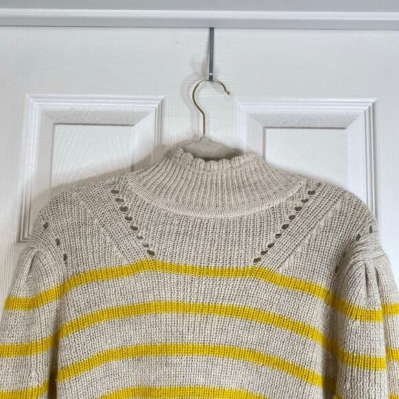 ISABEL MARANT Etoile Georgia Sweater Striped Mock Neck Alpaca US Size 4 Size 36 - Picture 3 of 8
